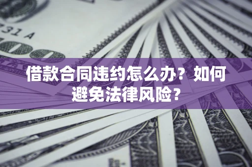 武汉借款合同违约怎么办？如何避免法律风险？