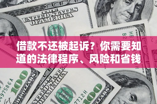 武汉借款不还被起诉？你需要知道的法律程序、风险和省钱技巧